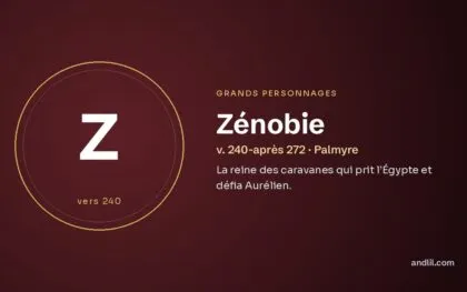 Zénobie (v. 240-après 272 · Palmyre), fiche du guide des grands personnages de l’histoire